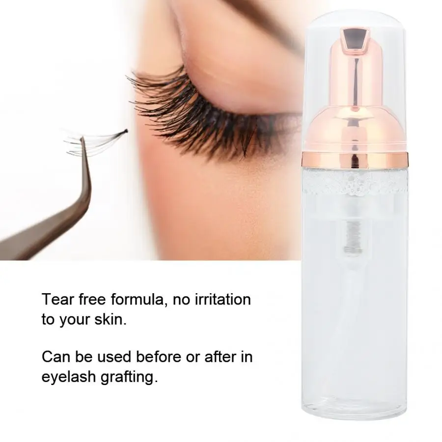 60ml Professional Eye Lashes Foam Cleaner Individual Eyelash Extension Cleanser Shampoo Eyelashes Detergent Makeup RemoverTool