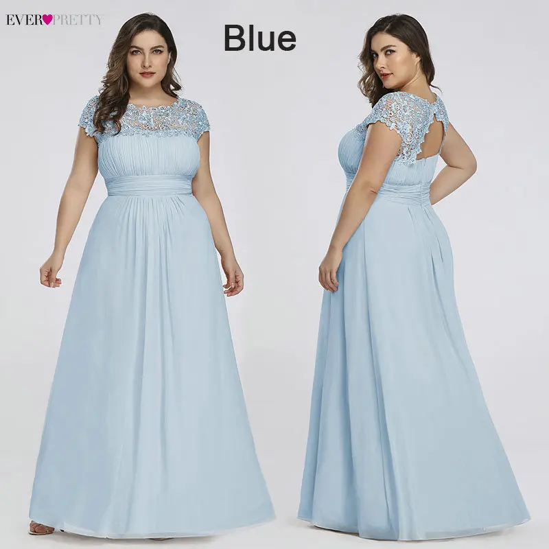 US $48.45 Long Prom Dresses Ever Pretty Ep09993 2020 Dark Green Plus Size Lace Appliques ONeck ALine Navy Blue Ladies Formal Party Dress