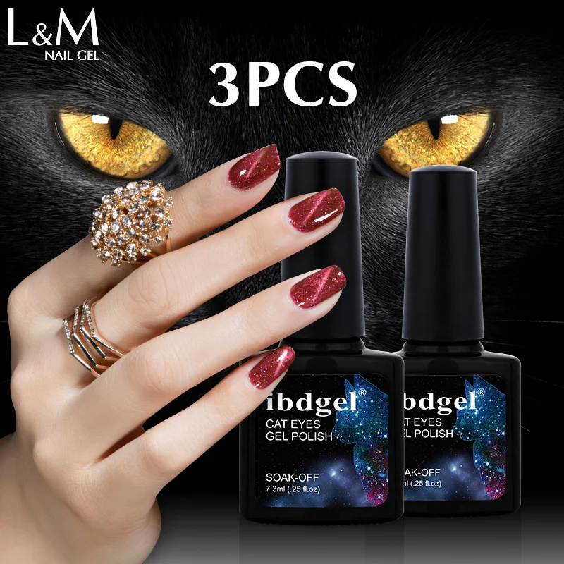 3pcs/Lot ibdgel Cat Eye Gel Acrylic Semi Permanent 3D Magical
