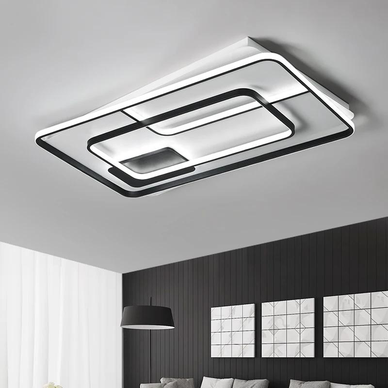 

modern LED chandelier light For living room simple atmosphere home creative personality new rectangular hall chandelier lamp