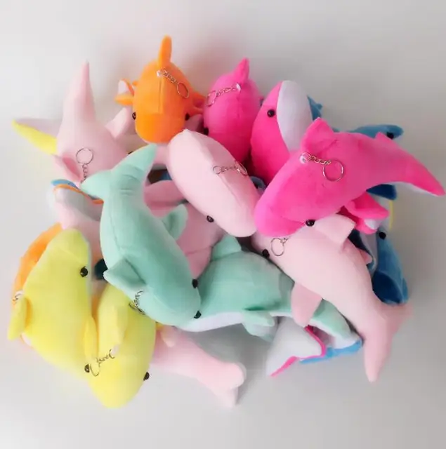 50Pieces Mixed Styles 10-18CM Mini Dolphin Plush Pendants Toy,Bag keychain,Kids Dolphin Toys