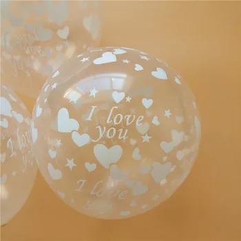 

Transparent helium Balloon 12inch 50pcs lovely Heart Romatic balloons Wedding Birthday Party Decor Valentines latex ball