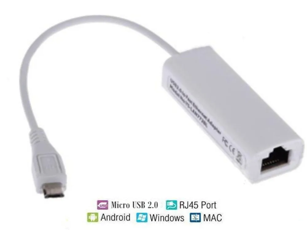 Высокое качество микро USB 2,0 Ethernet Сетевая карта 10/100 RJ45 для Android MID, мобильный телефон