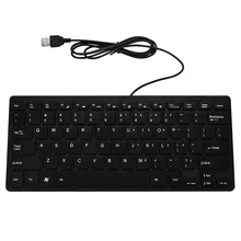 Проводная Мини USB клавиатура 78 клавиш бесшумная мультимедиа для