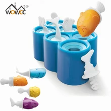 1 шт. 6 уродливая форма для изготовления мороженого силиконовые Замороженные Формочки для фруктового льда с крышкой DIY мультфильм замороженный сок производитель кубиков детей поп