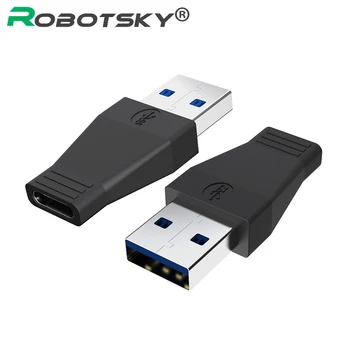 

Robotsky USB 3.1 Type C Adapter USB 3.0 Male to USB-C Female Adapter Converter for Macbook Huawei P9 Xiaomi 4C Nexus 5X 6P