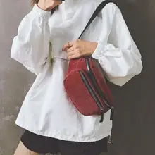 Винтажная Вельветовая поясная сумка для женщин и девочек, нагрудная сумка с двойной молнией, ретро поясная сумка, сумка через плечо, Heuptas Pochete