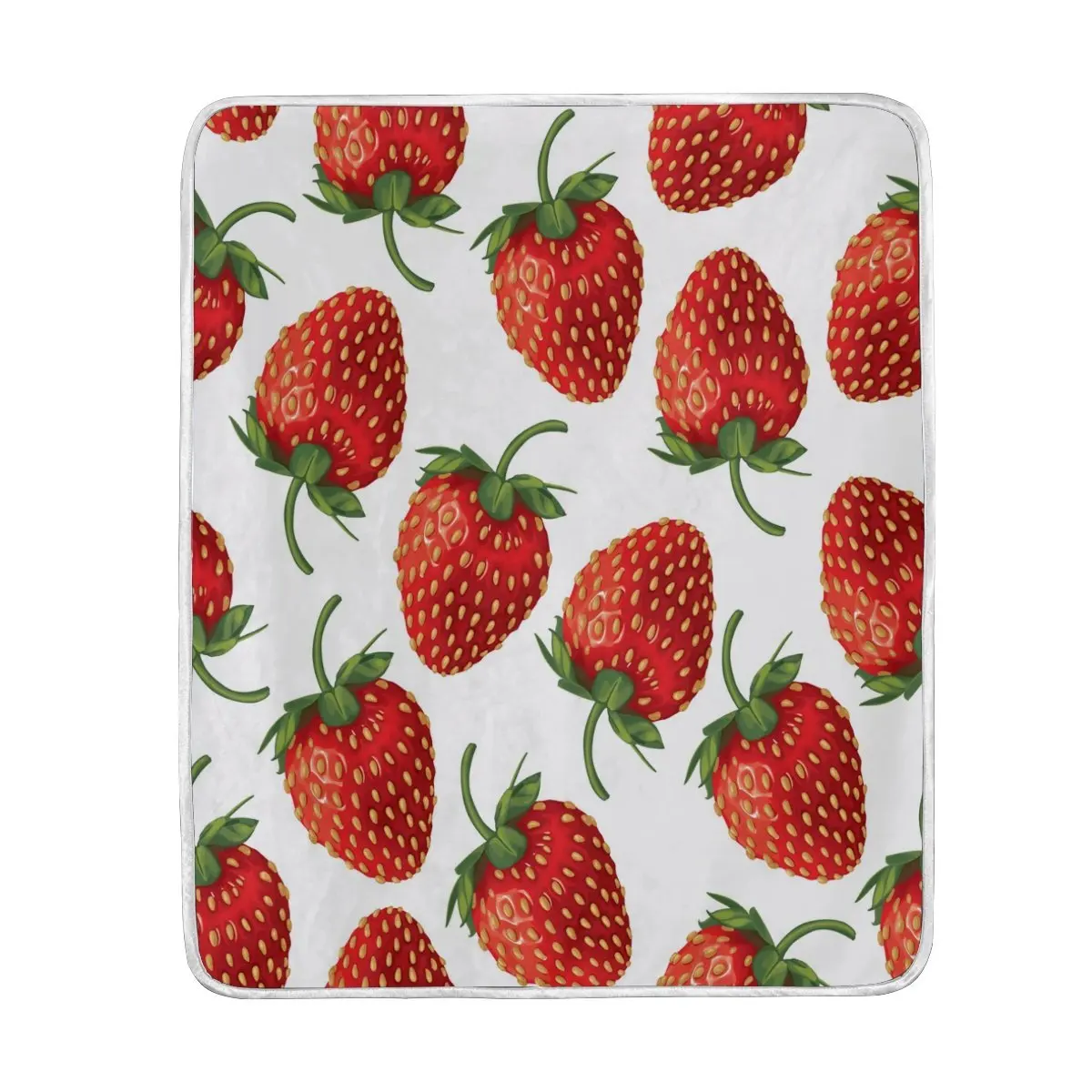 Sweet Strawberry Blanket Soft Warm Cozy Bed Couch Lightweight Polyester