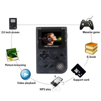 

Retro Game Console 32 Bit Portable Mini Handheld Game Players Built-in 40 For GBA Classic Games Best Gift For Kids Black