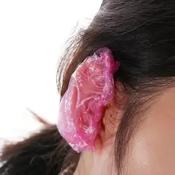 100 шт Одноразовые парикмахерские наушники салонные прозрачные ушные накладки защита ушей краска для волос Защитная Кепка для волос