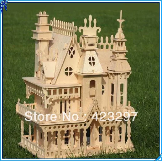 building 3d mode wood l puzzle toys for children handmade DIY fantasy