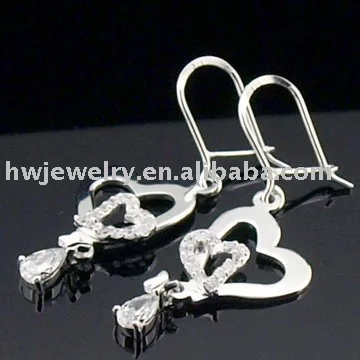 

Fashion women jewelry Earrings Plated AAA Earing Brincos Real 100% Sterling Silver Simulated brincos