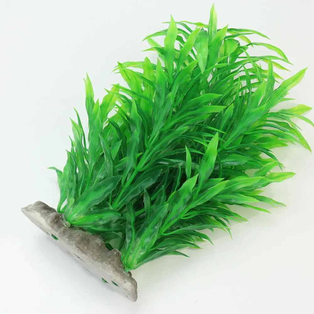 Зеленые искусственные аквариумные рыбки пластиковые растения водная трава орнамент Декор