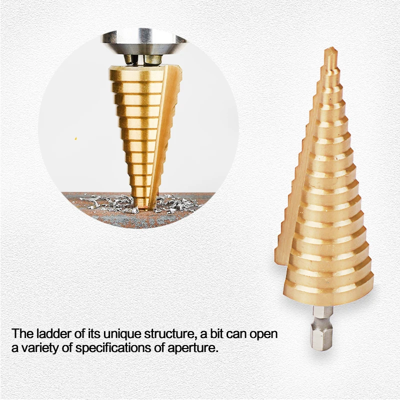 4-32 мм HSS 4241 с шестигранным хвостовиком Коническое титановое ступенчатое конусное сверло металлический Дырокол Мини дрель аксессуары для электроинструментов
