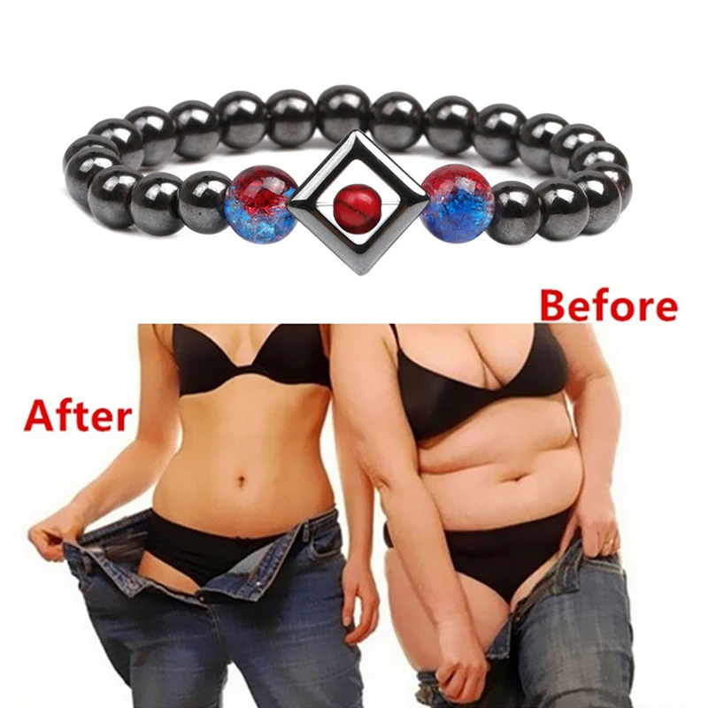 1 Pc Hematite Stone Healing Beaded Weight Loss Bracelets Therapy Health Care Jewelry 3 Styles