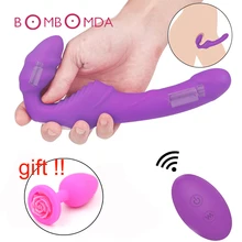Dual Vibrating Strapless Anal Dildo Vibrator for Lesbian 9 Frequency Wireless Remote Strapon G Spot Vibrator Sex Toys for Couple Dual Vibrating Strapless Anal Dildo Vibrator for Lesbian 9 Frequency Wireless Remote Strapon G Spot Vibrator Sex Toys for Couple