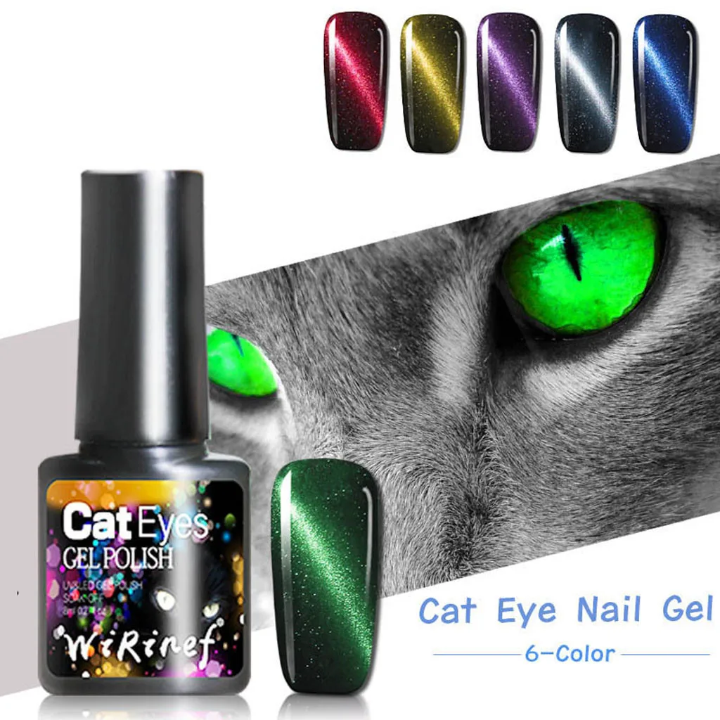 8 مللي 3D القط العين هلام مسمار البولندية نقع قبالة المغناطيسي الورنيش هلام البولندية شبه الدائم Led الأشعة فوق البنفسجية الغراء مسمار الفن مان...