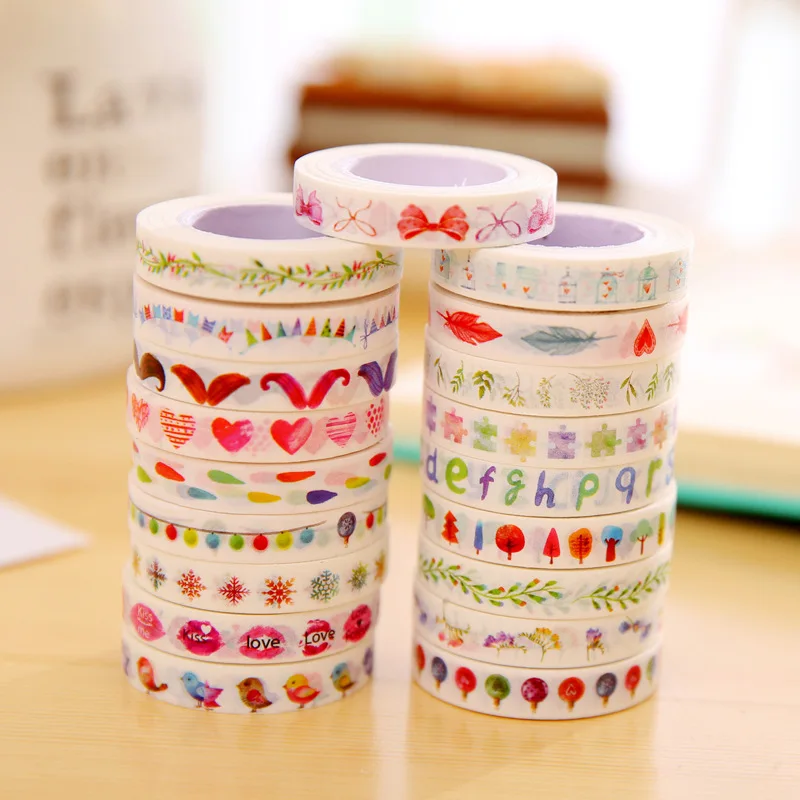 

1 PCS Stationery Masking Tape Segmentation Line Japanese Washi Paper Tape Border Decorative Fresh Narrow Edition Sticker