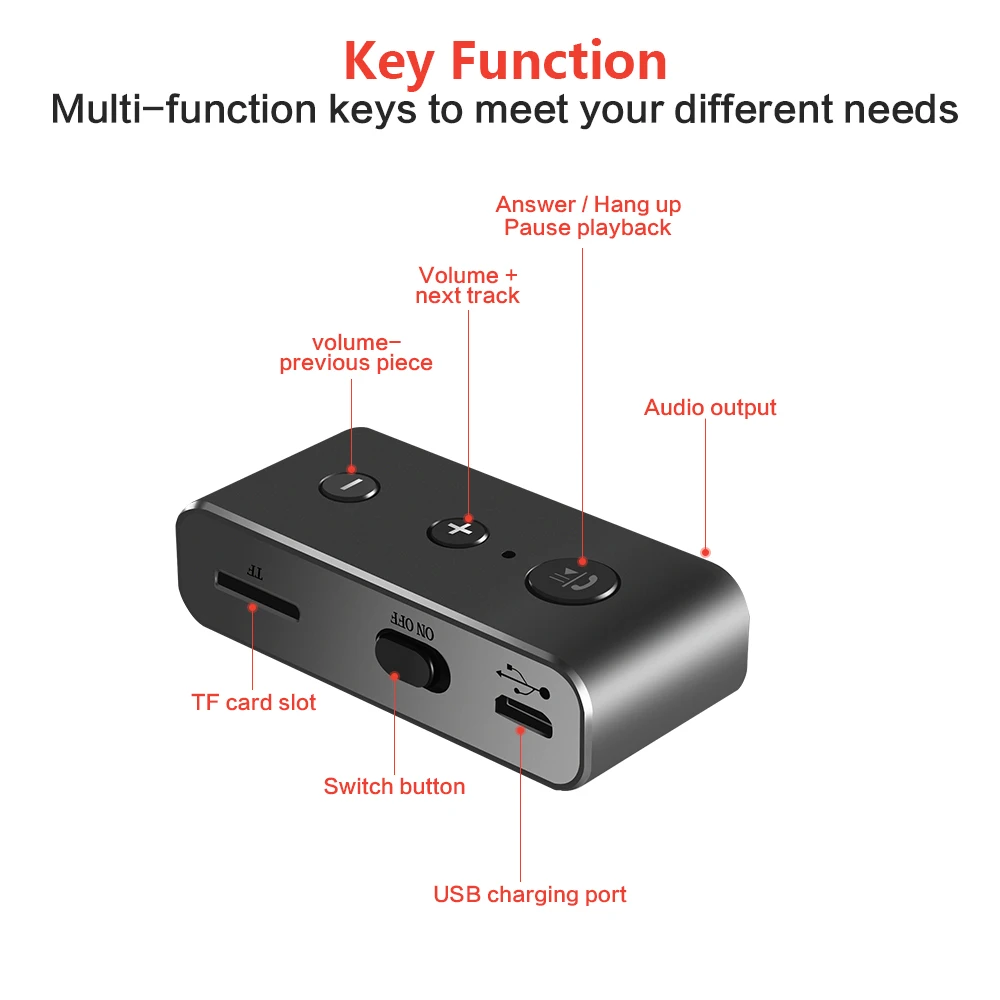 Беспроводной аудио Bluetooth ресивер дополнительный громкоговоритель автомобильный комплект адаптер передатчик громкой связи с разъемом 3,5 мм для компьютера телефона дома