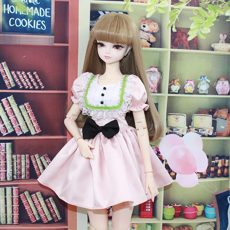 

Vivid 1/4 18inch 45cm BJD Dolls Fashion Flexible Resin Body Joint Doll With Pink Tracksuit Educational DIY Girl Doll For Gifts