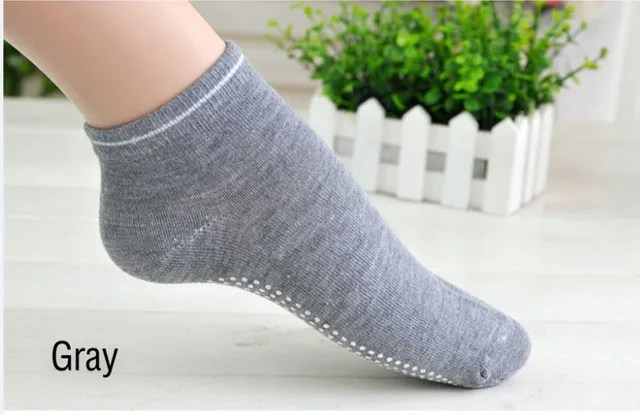 1 Pair Yoga Socks Women Anti slip Silicone Pilates Ballet Socks Gym Fitness Sport Socks Cotton Breathable Elasticity Socks Gray