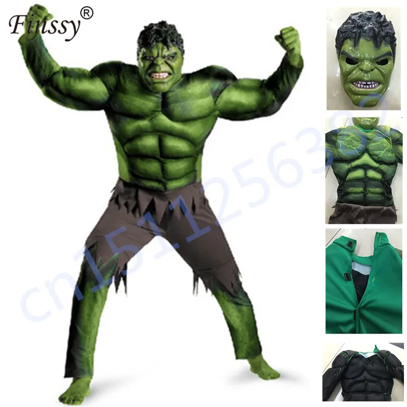 Костюм Халка для маленьких мальчиков; Невероятные детские Супергерои; Мстители; Халк; Зеленый маскарадный костюм на Хэллоуин