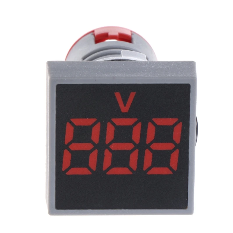 22MM Voltmeter Square Panel Voltage Meter AC 12-500V LED Indicator Light 