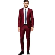 Custom men’s suit red gap business suit men’s formal wedding groom suit custom shirt and trousers