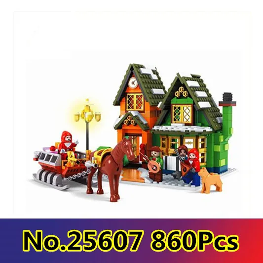 

CX 25607 860Pcs Model building kits Compatible with Lego wine house Model building kits city farmBricks figure toys for childre