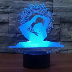 LED 3D Йога танцор лампа переменчивое настроение ночник красочные визуальный Освещение USB Luminaria настольная лампа подарки на Рождество