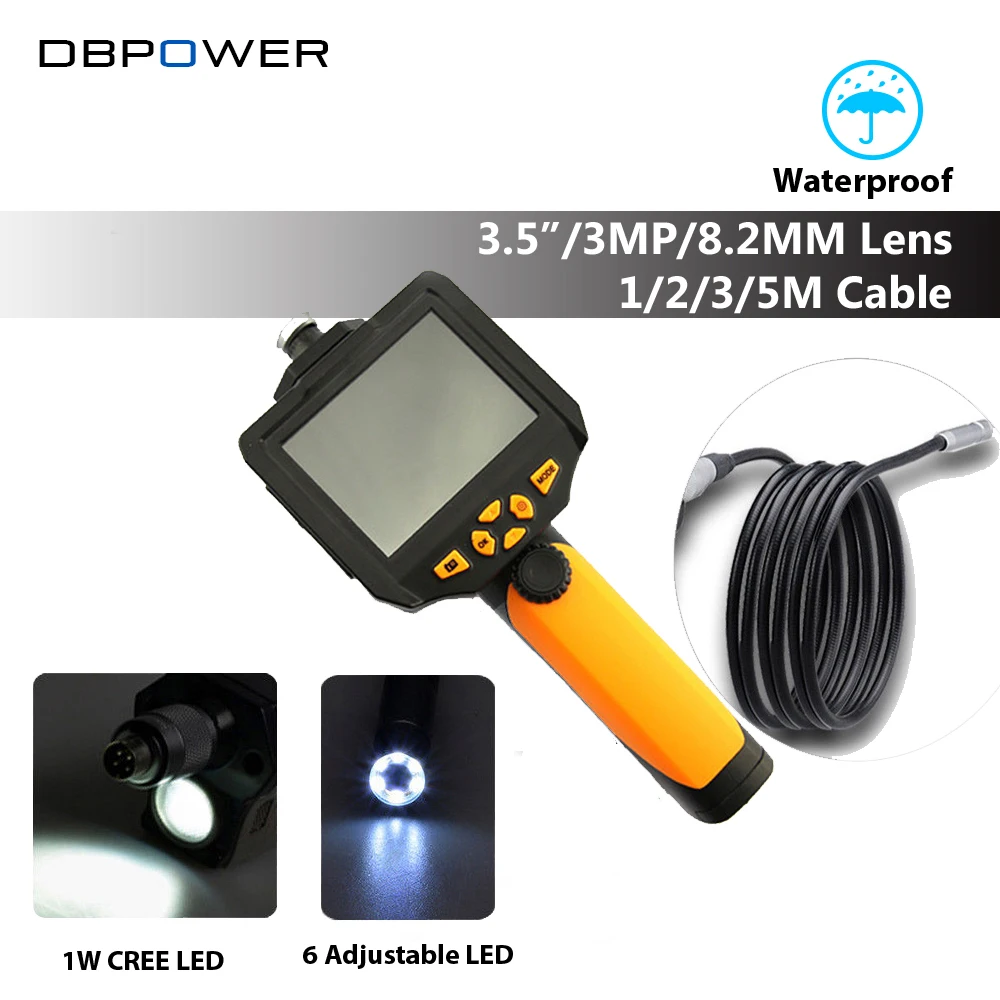bilder für DBPOWER NTS200 3,5 LCD 3MP 720 P HD Endoskop Endoskop 8,2mm 1/2/3/5 Mt Sonde 6 Led 4X Zoom Inspektion Video Cam 360 Grad bilder für DBPOWER NTS200 3,5 LCD 3MP 720 P HD Endoskop Endoskop 8,2mm 1/2/3/5 Mt Sonde 6 Led 4X Zoom Inspektion Video Cam 360 Grad