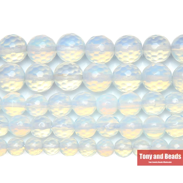 9th Aug Free Shipping Natural Stone Faceted White Opalite Quartz Loose Beads 15" 9th Aug Free Shipping Natural Stone Faceted White Opalite Quartz Loose Beads 15"
