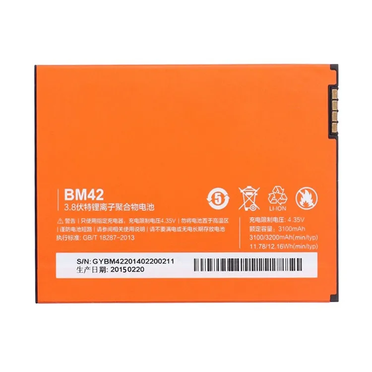 AZK Высококачественный НОВЫЙ телефонный аккумулятор BM42 для Xiaomi Redmi Note 4G Prime Hongmi 3100