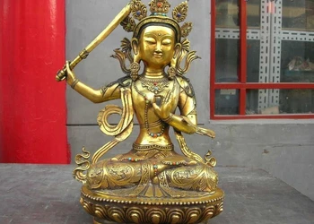 

19"Tibet Temple bronze Copper gild Green TARA Kwan-Yin Guan Yin buddha statue