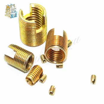 

10pcs ID (M10x1.25)x OD(M14x1.5)xL18mm Self Tapping Screw Bushing/Carbon Steel 302 slotted type Wire Thread Repair Insert