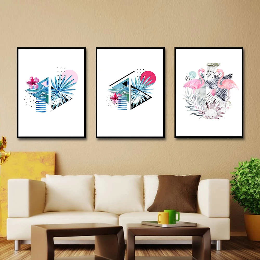 

Abstract Style orchid flowers flamingo Art Canvas Poster and Print Canvas Painting Decorative Wall Decor OP0060