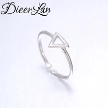 Новое поступление, кольцо из чистого 925 пробы серебра, треугольные кольца для женщин, регулируемый размер, модное кольцо из стерлингового серебра