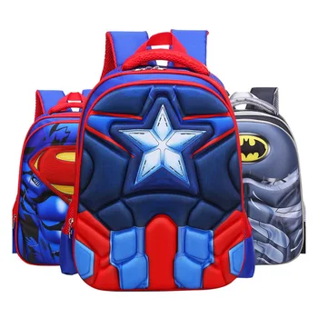 

cool primary school bag for boys,3D hero Cartoon school bag for Grades 1-6 students,PU EVA material,blue,gray,red available