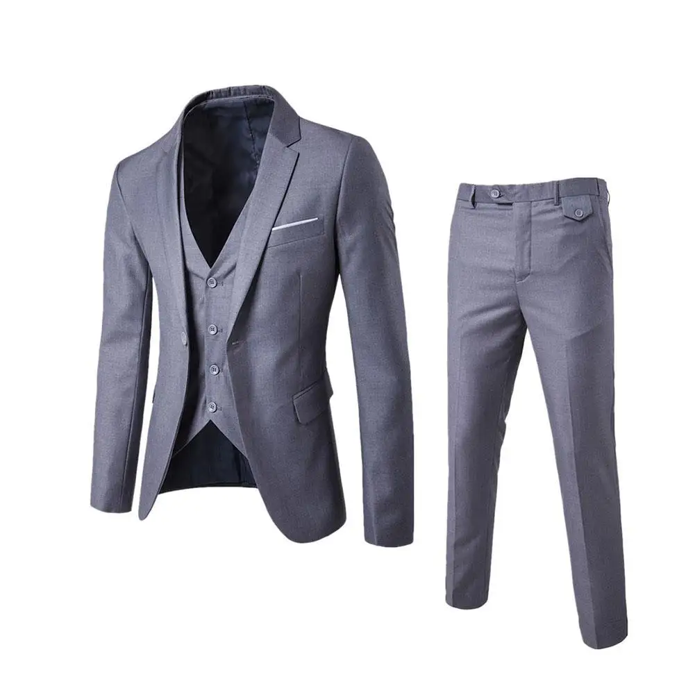 2018 мужские модные тонкие костюмы мужская деловая повседневная одежда дружка костюм из трех предметов пиджаки куртка брюки жилет наборы