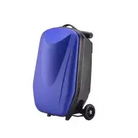 Dark blue Дизайн классный самокат чемодан, сумка, багаж с колеса скейтборда чемодан Дорожный чемодан-тележка для мужчин и женщин багаж - Цвет: Dark blue