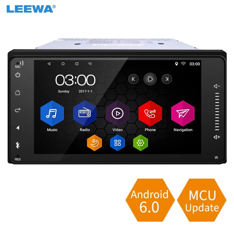 

LEEWA 7inch Short Case Android 6.0 Car Media Player With GPS Navi Radio For Toyota Universal Land Cruiser/Prado/Fortuner/Camry