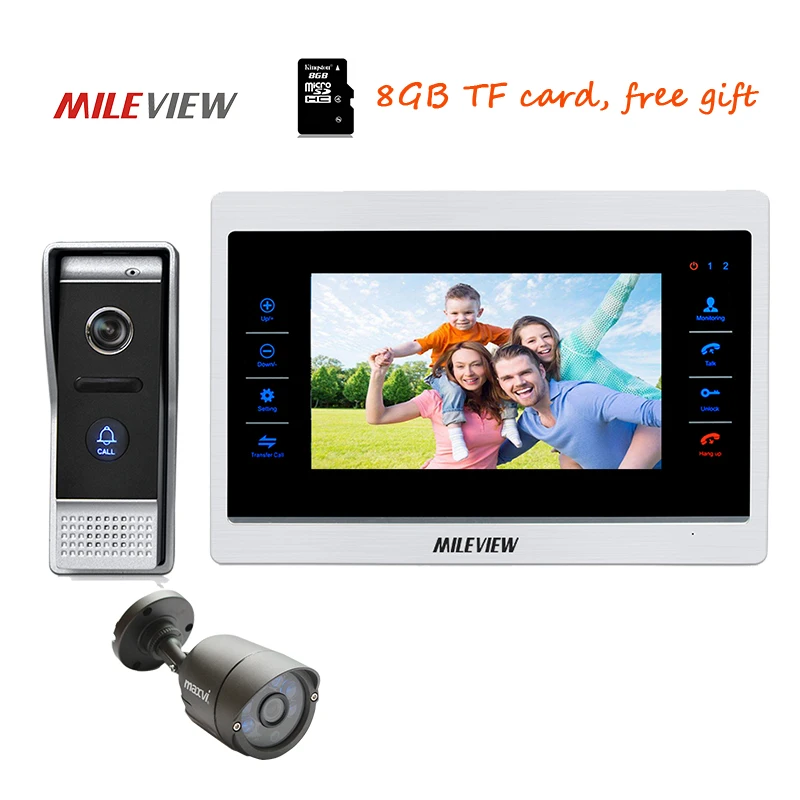 

Free Shipping 720P AHD HD 10" Screen Video Door Phone Intercom Record System Outdoor Camera Motion Detection + CCTV Surveillance