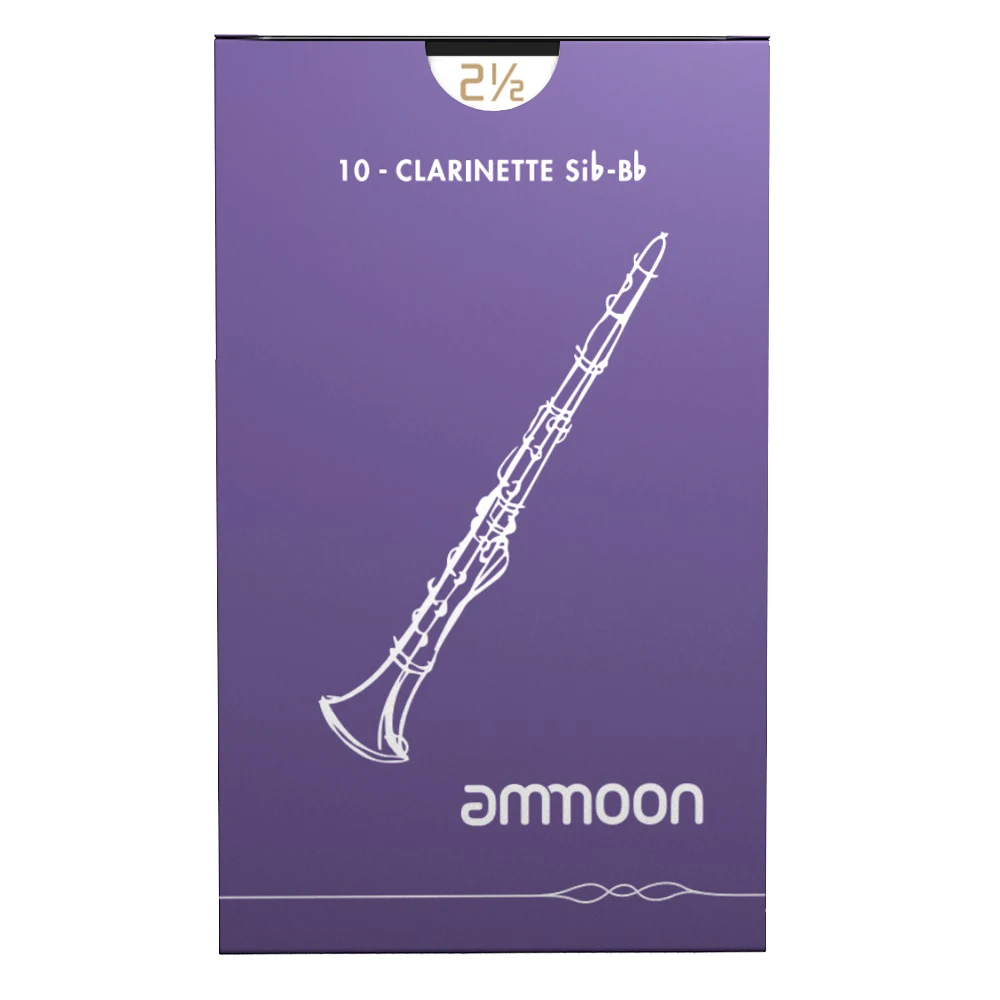 

10pcs/ Box ammoon Woodwinds Bb Clarinet Reeds High Quality Strength 2.5/Strength 3.0 for Woodwind Instruments Accessories