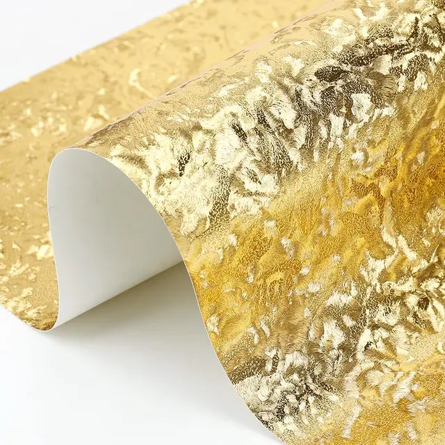 Modern chunky glitter wallpaper rolls Gold Foil wall paper light