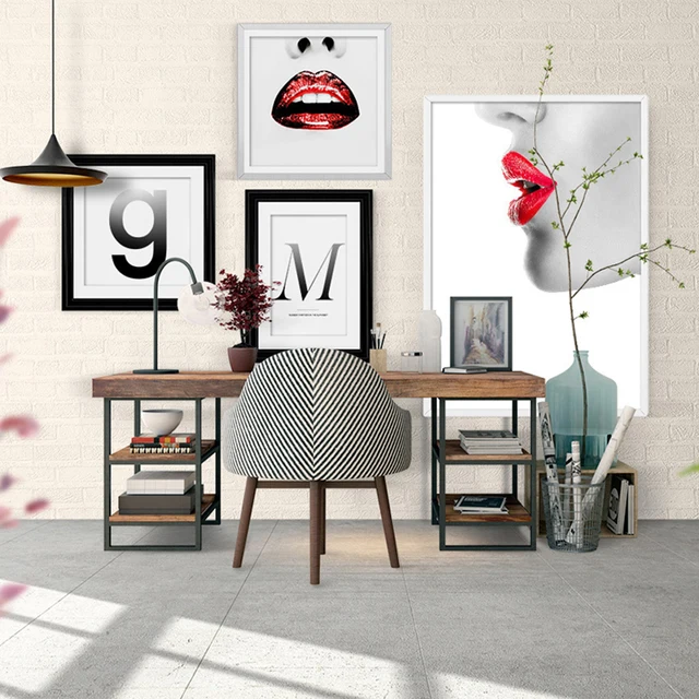 modern fashion letter canvas paintings woman face poster print letter wall art