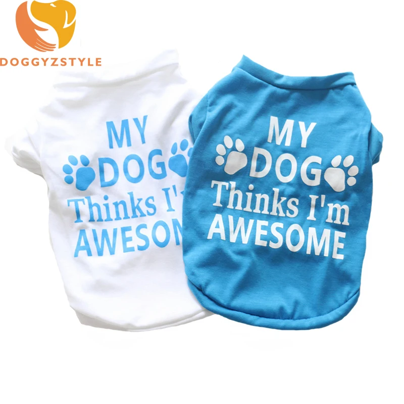 Summer Dog Clothes Pet T shirt Paws Letters Print Vest Shirts for Small