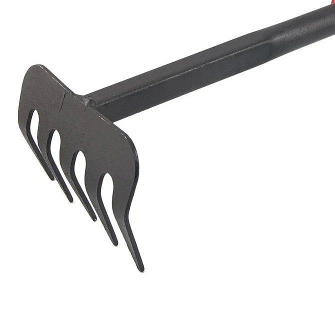 Essenc Black Nonslip Handle Metal Head Lawn Garden Rake Hand Tool 12.1