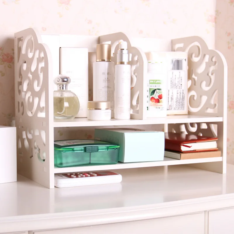 

makeup organizer storage box simple small shelf office desktop documents sorting box wood shelf wood rack