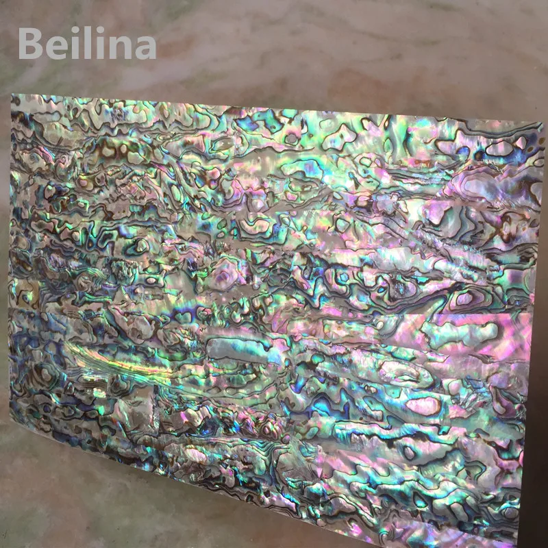 

New Zealand panua abalone shell laminate sheet for carved material and wood inlay with a little red color