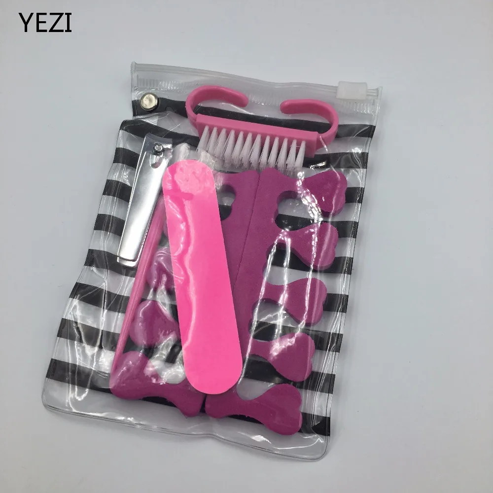 5pcs/Set Pink Manicure Kit Gift Nail Files Set Brush Durable Buffing